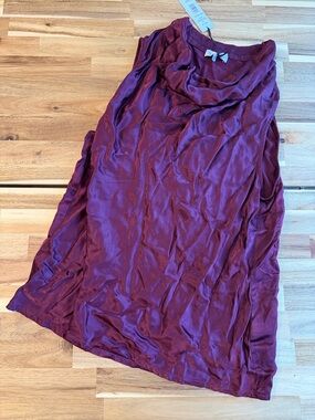 Michael Stars Satin-Like Cowl Neck Tank in Beetroot